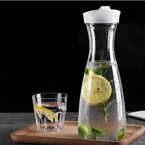 Plastic Juice Jug Transparent Water Bottle For Juice Ice Tea Wine Beverage Dispenser Tea Pot With Lid Drinkware