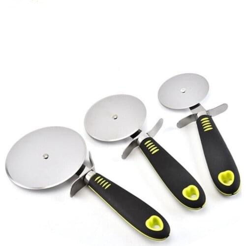1 Pc Round Pizza Cutter Stainless Steel 3 Sizes Handle Pizza Knife Cutter Pastry Pasta Dough Kitchen Baking Tools High Quality