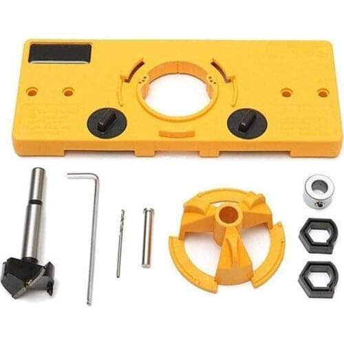 35mm Hinge Drilling Jig Woodworking Tool Set Wood Drill Adapter Hole Jig Cutter Woodworking Pocket Hole Jig Drill Kit