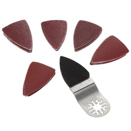 25Pcs Sanding Paper Sander Sheet Oscillating Multi-tool with 1Pcs Finger Sanding Pad for Multimaster Dremel Renovator Tools