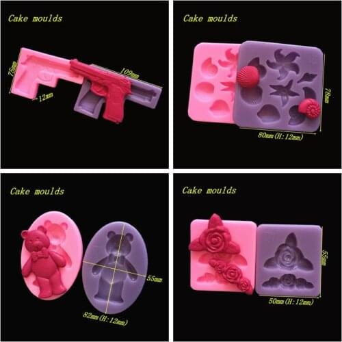 Silicone embossing molds, conch shells, cubs, flowers, pistol modeling sugar cake mold DIY cake decorating WMJ-892