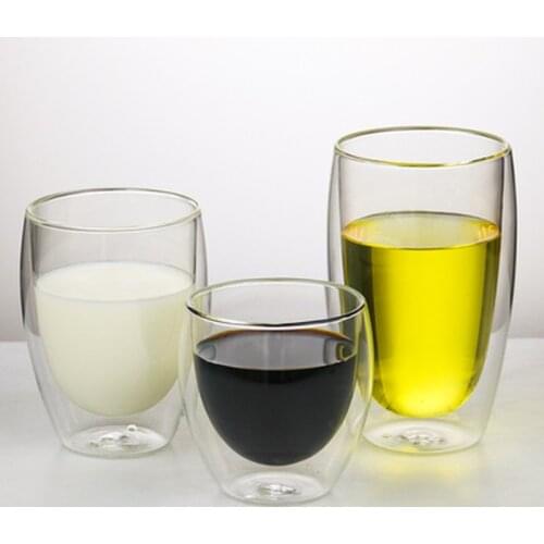 Double Wall Glass Cup Coffee Cups Glass Tea Transparent Cups Tea Cup Set Glass Coffee Cup Set Gift 150/250/350/450/ml