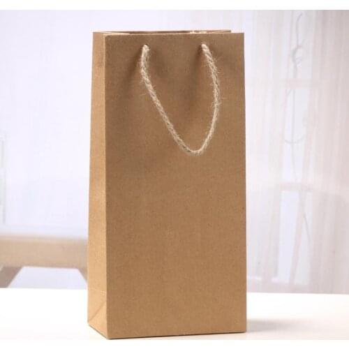 Kraft Paper Red Wine Bag Single And Double Gift Packaging Wines Box Handbags Easy To Carry SN2590
