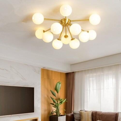 LED Indoor Ceiling lamps Bedroom Copper Ceiling Light Restaurant Fixtures Home Modern Decoration Living room Ceiling lighting