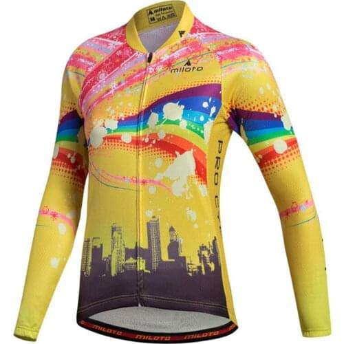 Miloto Women Long Sleeve Cycling Jersey Bicycle Cycling Clothing Quick Dry MTB Bike Jersey Autumn Mountain Bike Clothes