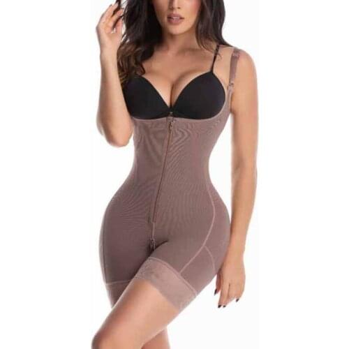 Women Seamless Shapewear Firm Control Open Bust Bodysuit Zipper Butt Lifter Body Shaper Lace Sexy