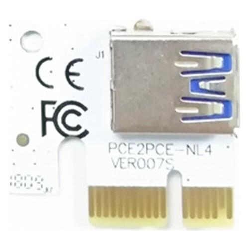 10PCS PCI Express Riser Card PCI 1X PCI-E X1 Riser 90 Degree Convert Card USB 3.0 for 006 006C 007S 008S 009S BTC Mining