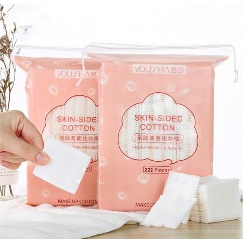 222 PCS Cosmetic Cotton in Bag Makeup Remover Fine Multilayer Cotton Pads Face Cleaning Skin Care Nail Wipes Beauty Tools E1004