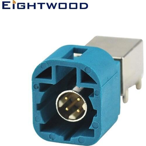 Eightwood Fakra HSD RF Coaxial Connector 4pin Code Z Jack Female PCB Mount Right Angle Car Camera Image Satellite Radio Adapter