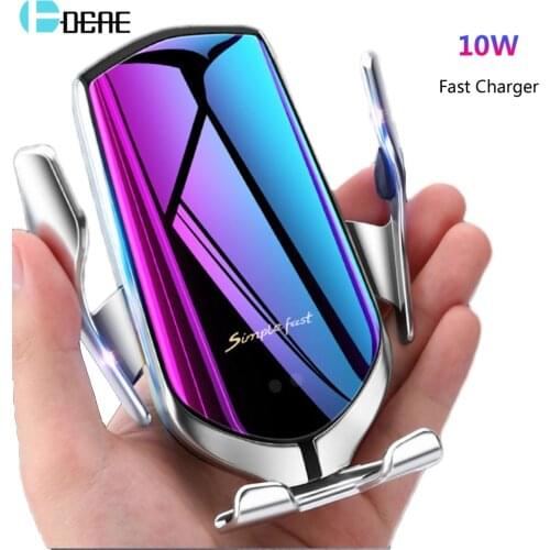 Automatic Clamping Wireless Car Charger Mount Infrared Sensor QI 10W Fast Charging Holder For iPhone 11 X XS XR 8 Samsung S10 S9