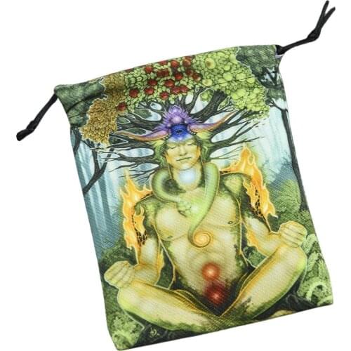 13x18cm Velvet Tarot Card Storage Bag Velvet Double Sided Printed Board Game Card Mini Drawstring Package Game Tarot Storage Bag