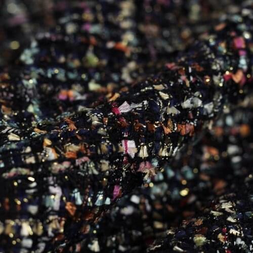 White waxberry Italy Colourful Fil-Lumiere Tweed Fabric Garment Material Women Jacket Dress Coat Sewing Cloth Tailor Freeshippin