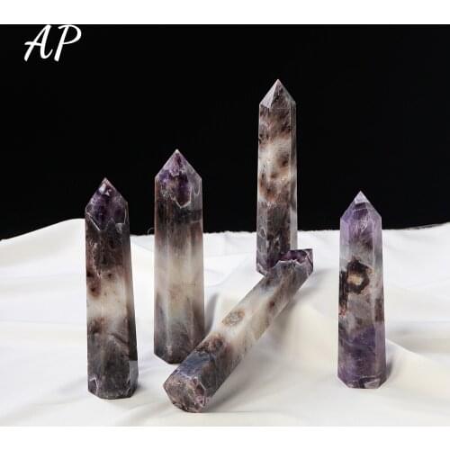 1PC Natural Crystal Big Magic Wand Dream Amethyst Crystal Point Hexagonal Purple Column Home Decoration Energy Ornaments