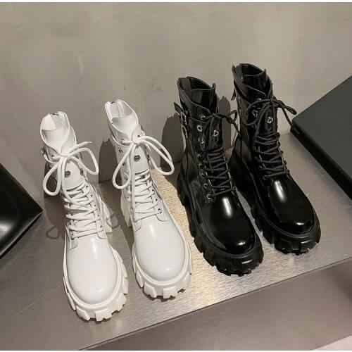 Martin boots womens tide ins2020 new British style leather motorcycle boots platform boots women