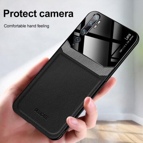 For Xiaomi Mi Note 10 Pro Case Luxury Leather+hard PC Matte protective Back Cover Case for xiaomi mi cc9 Pro note10 phone shell