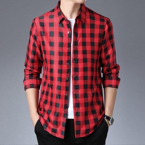 COODRONY Brand Spring Autumn New Arrival Streetwear Fashion Plaid Long Sleeve Casual Shirt Men Clothing Top Business Dress C6212