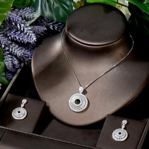 HIBRIDE High Quality Clear Austrian Crystal CZ Jewelry Sets For Women Wedding Dress Accessories boucle d'oreille N-684