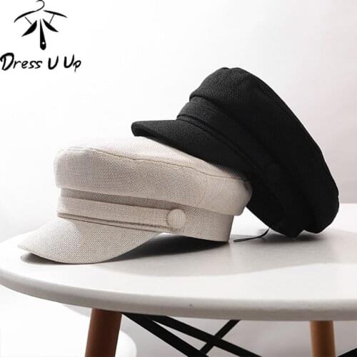 DRESSUUP Cotton Linen Octagonal Hat Painter Hat Beret Spring Summer Hat Men Women Navy Hat Wild Hipster