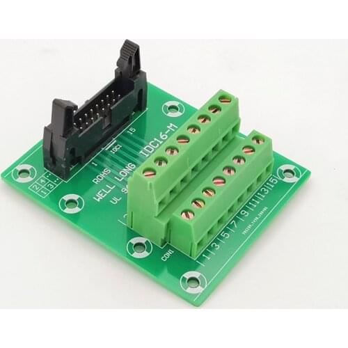 IDC16 2x8 Pins 0.1" Male Header Breakout Board, Terminal Block, Connector+2PCS FC16P connector