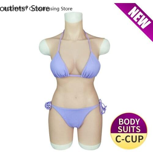 Short Version Silicone Breast Forms C Cup Boobs Whole Body Suits for Drag Queen Crossdresser Shemale