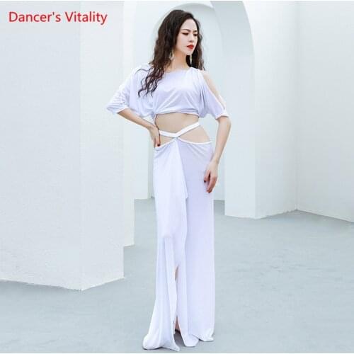 Belly Dance Suit Sequins Mesh Top Long Skirt Practice Clothes Oriental Dancing Set Female Adult Elegant Performance Clothing
