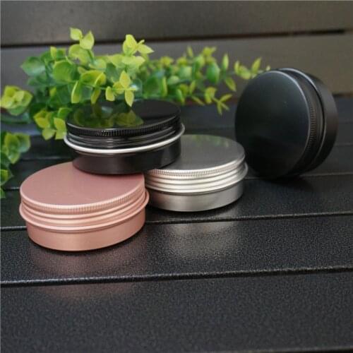 60g Empty Silver Round Aluminum Box Metal Tin Cans 60ml Rose Gold/Black Cosmetic Cream Container Portable Jar Tea Aluminum Pot