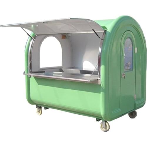 The best selling mobile push food carts/trailer green color two side stainless steel table with free shipping by sea to seaport