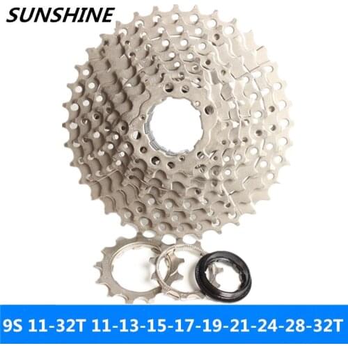 Luz do sol 9 velocidade 11-32 t montanha/estrada bicicleta cartão dobrável pequeno volante compatível com sunrace. shiman0 frete