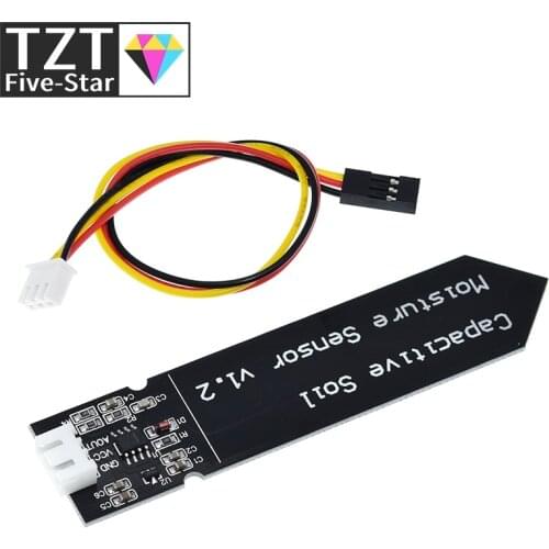 Capacitive Soil Moisture Sensor Module Not Easy to Corrode Wide Voltage Wire 3.3~5.5V Corrosion Resistant W/ Gravity for Arduino