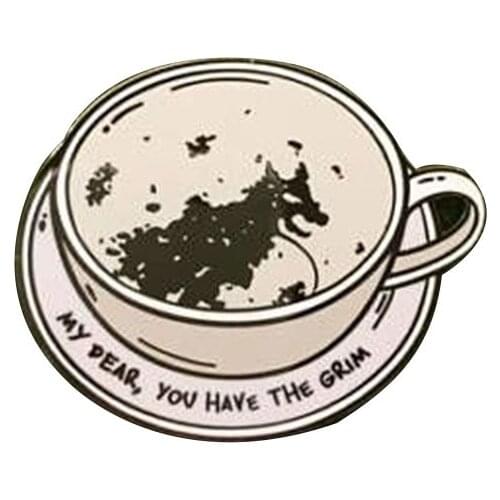 My dear, you have the Grim Enamel Pin Coffee cup brooch Harry Universe jewelry