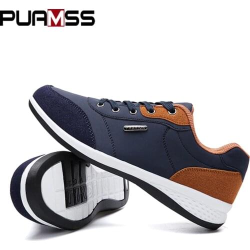 2019 Autumn New Men Shoes Lace-Up Men Fashion Shoes Microfiber Leather Casual Shoes Brand Men Sneakers Winter Men FLats