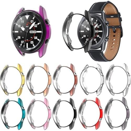 Soft TPU Protective Case For Samsung Galaxy Watch 3 41mm 45mm Smart Watches Case Plated Soft Bumper Edge Frame Protect Shell