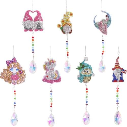 5D Diamond Painting Crystal Jewelry Diamond Painting Kit Window Wind Chime Pendant Decor for Home Mosaic Craft Gift