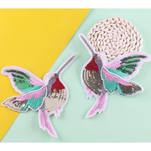 The New Computer Embroidery Sequin Embroidery Bird Animal Patch Clothing Accessories Embroidery Cloth Sticker