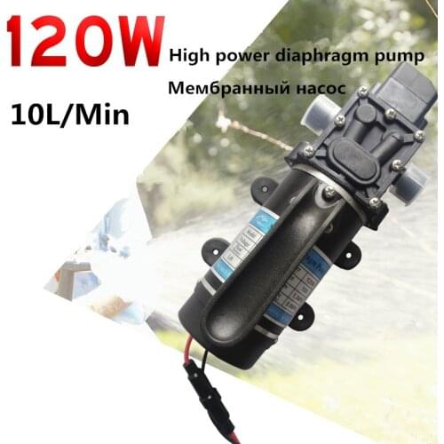 Electric Pump DC 12V 24V 120W 10L/min Electric diaphragm Water Pump Self-Priming Pump Return valve Pump For Garden Car wash