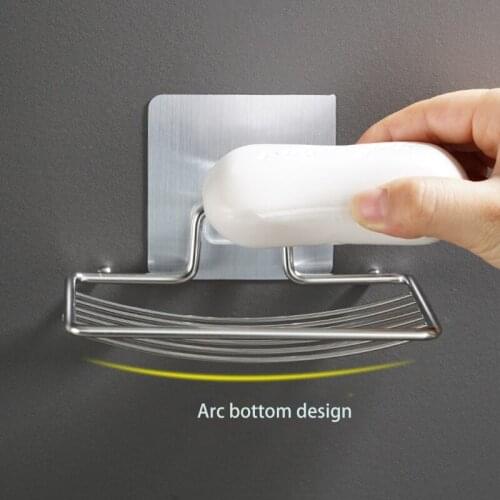 Wall-mounted Storage Shelf Stainless Steel Soap Holder Soap Saver Sponge Holder Easy to Clean Strong Rustproof Durable