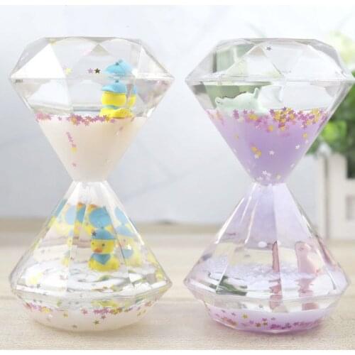 1PC Single Color Timer Sandglass Waist Shape Oil Hourglass Liquid Motion Bubble Desk Toys Gifts Decoration for Home
