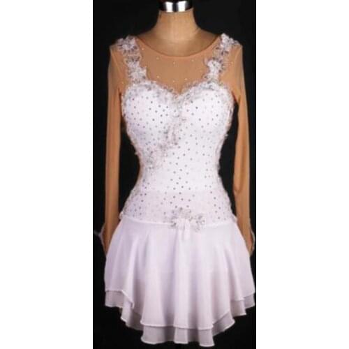 RUBU Girls Ice Kating Dress Spandex Summer Spring Rhythmic Gymnastics Leotard Figure Skating Dress Women Performance Dress