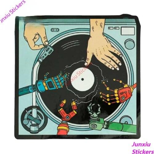Hot Robot Hands DJ Music Mixer Personality Car Sticker Waterproof Creative Suitable for RV Racing Rally Decal Decor PVC13x13cm