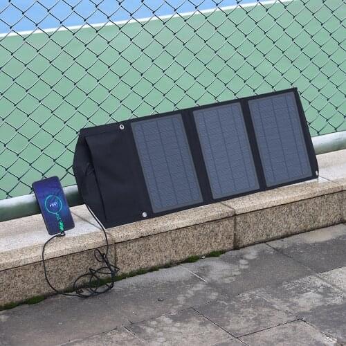 Usb solar panel Charge phone charger 5v Dual USB 14w 21W 2A 3A Foldable Photovoltaic for power bank battery overland camping