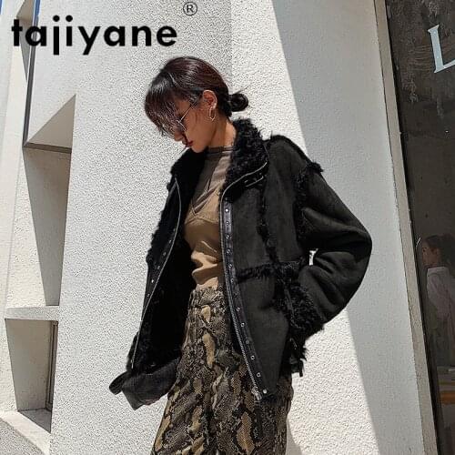 Winter Women Coat 2021 Real Fur Coats Womens 100% Wool Jacket Woman Genuine Sheep Skin Cothes Biker Mujer Parkas TN853