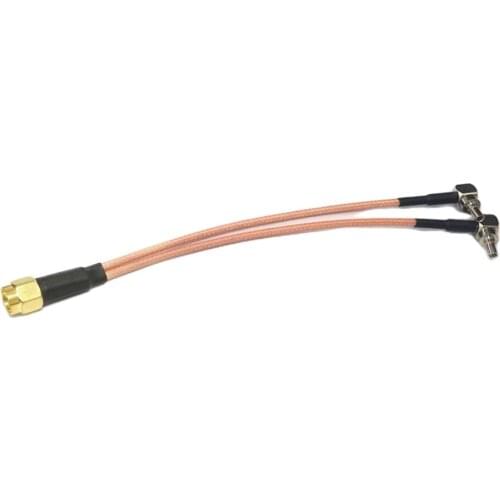 1PC SMA male To 2X CRC9 male Splitter Combiner RG316 Coaxial Cable 15CM for huawei USB modem