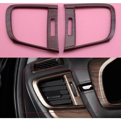 2Pcs Peach Wood Grain Side Air Vent Outlet Cover Trim Fit for Honda CRV 2017 2018 2019