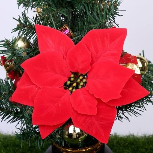 6PCS Artificial Flowers 22cm PE Christmas Decorations For Home Christmas Tree Ornaments Xmas Tree New Year Decor Navidad 2020