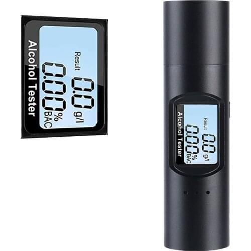 Q91 Breathalyzer Portable Non Contact & High Precision Alcohol Tester with Digital LCD Screen USB Rechargeable Metal Surface