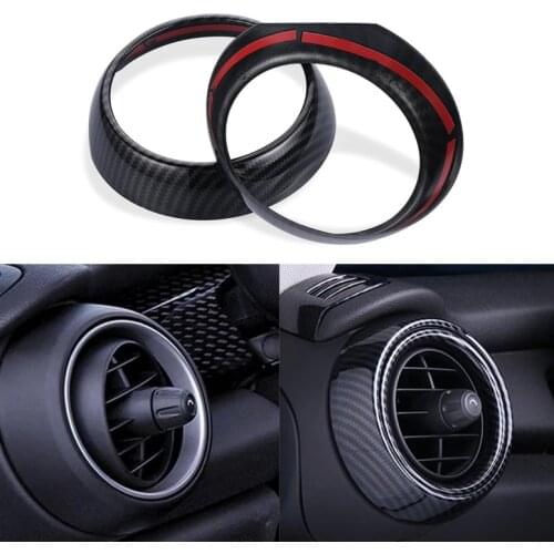 Car Air Vent Ring Outlet Cover Case Carbon Fiber Shell Housing Sticker Decor For Mini Cooper One S JCW F55 F56 F57 Accessorie