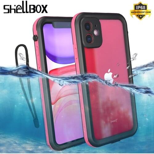 SHELBOX Waterproof Phone Case For iPhone 11 Pro Max 360 Protector Swimming Coque Cover for iPhone SE 7 8 Plus XR Underwater Case
