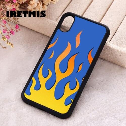 Iretmis 5 5S SE 2020 Phone Cover Case for iPhone 6 6S 7 8 Plus X Xs XR 11 12 Mini Pro Max Rubber Silicone Original Flames