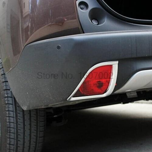 For Peugeot 2008 2014 2pcs ABS Chrome Car Rear Tail FogLight Lamp Cover Protectors Fog Light Trim Exterior Accessories