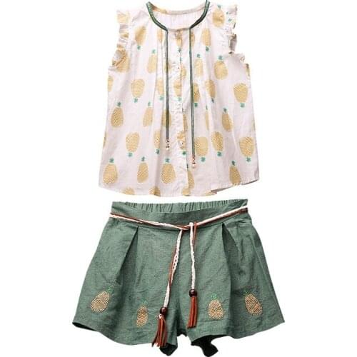 Summer Girls Clothing Sets Pink Green Korean Style Children Vest Pullover Blouse and Shorts 2-8Y Kids Baby Toddler Outfits